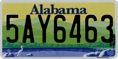 AL license plate 5AY6463