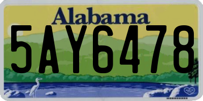 AL license plate 5AY6478