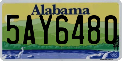 AL license plate 5AY6480