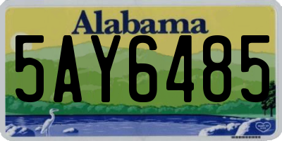 AL license plate 5AY6485