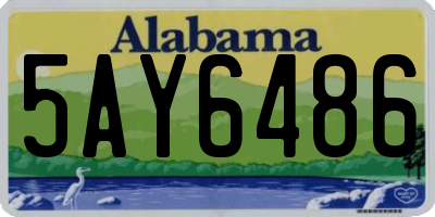 AL license plate 5AY6486