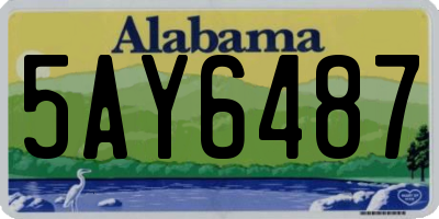AL license plate 5AY6487