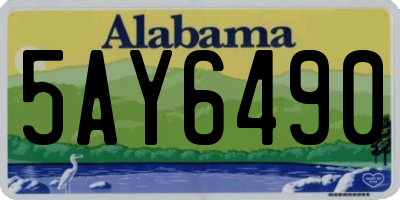 AL license plate 5AY6490