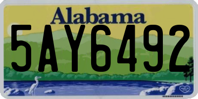 AL license plate 5AY6492