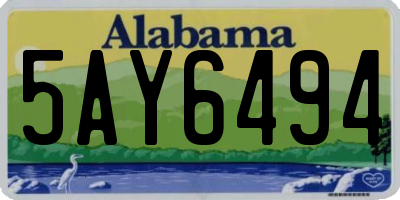 AL license plate 5AY6494
