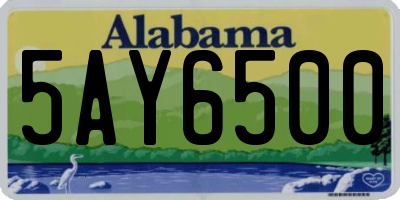 AL license plate 5AY6500