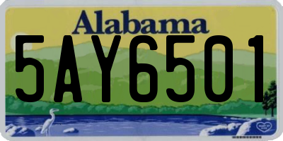 AL license plate 5AY6501