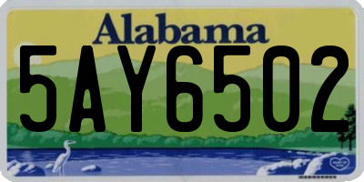 AL license plate 5AY6502