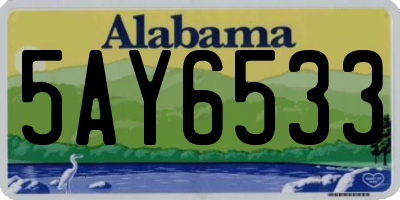 AL license plate 5AY6533
