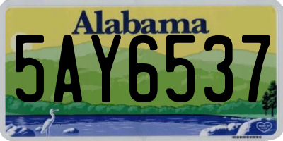 AL license plate 5AY6537