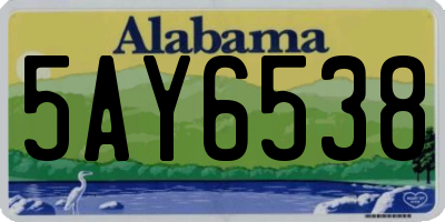 AL license plate 5AY6538