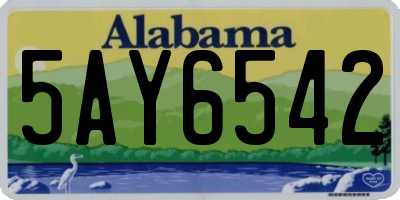 AL license plate 5AY6542