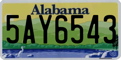 AL license plate 5AY6543