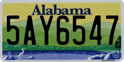 AL license plate 5AY6547