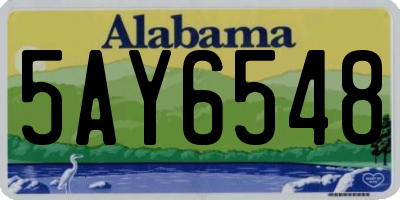 AL license plate 5AY6548