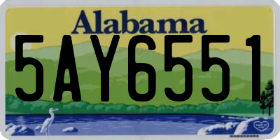 AL license plate 5AY6551