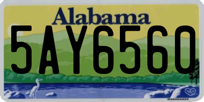 AL license plate 5AY6560