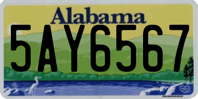 AL license plate 5AY6567