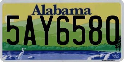 AL license plate 5AY6580