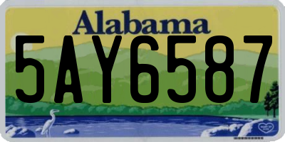 AL license plate 5AY6587