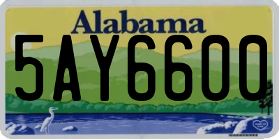AL license plate 5AY6600