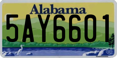AL license plate 5AY6601
