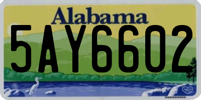 AL license plate 5AY6602