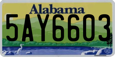 AL license plate 5AY6603