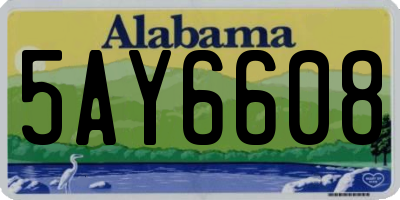 AL license plate 5AY6608