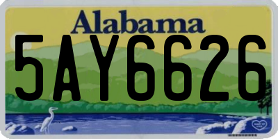 AL license plate 5AY6626
