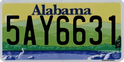 AL license plate 5AY6631