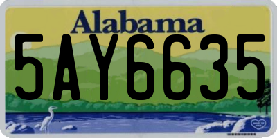 AL license plate 5AY6635