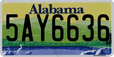 AL license plate 5AY6636