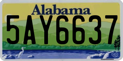 AL license plate 5AY6637