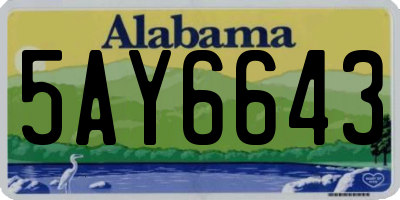 AL license plate 5AY6643