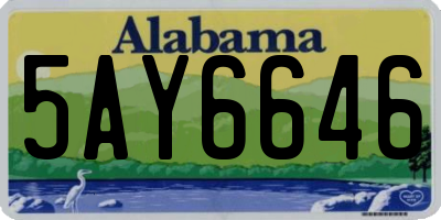AL license plate 5AY6646