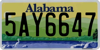 AL license plate 5AY6647
