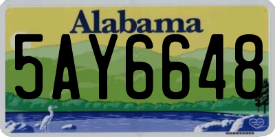 AL license plate 5AY6648