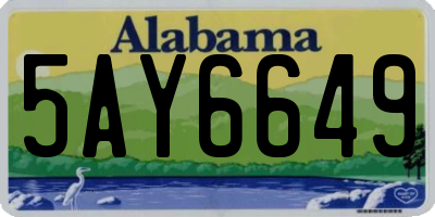 AL license plate 5AY6649