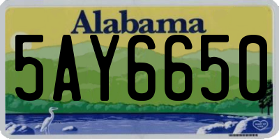 AL license plate 5AY6650