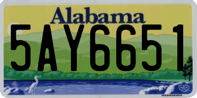 AL license plate 5AY6651