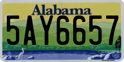 AL license plate 5AY6657