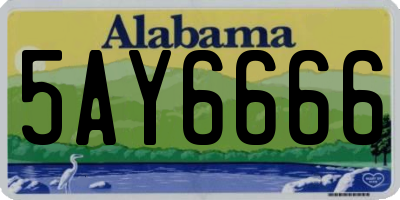 AL license plate 5AY6666