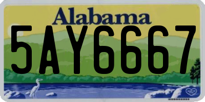 AL license plate 5AY6667
