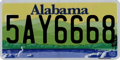AL license plate 5AY6668