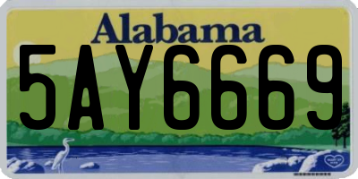 AL license plate 5AY6669