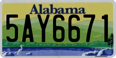 AL license plate 5AY6671