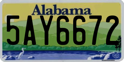 AL license plate 5AY6672
