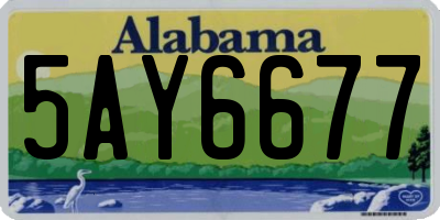 AL license plate 5AY6677