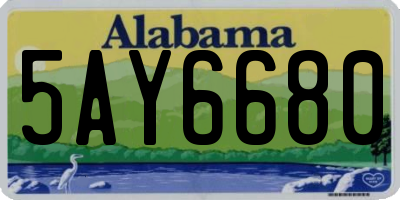 AL license plate 5AY6680